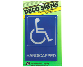 Hy-Ko® Self-Adhesive 7x5 in. Info Graphic Sign - Handicapped with Lettering