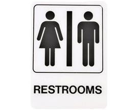 Hy-Ko® Self-Adhesive 7x5 in. Info Graphic Sign - Unisex Restrooms