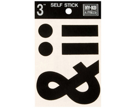 Hy-Ko® Self-Adhesive 3 in. Die-Cut Special Characters Set - Black Vinyl