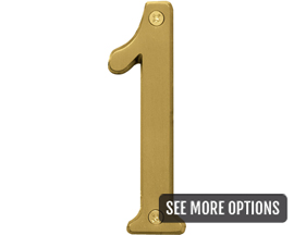 Hy-Ko® Nail-On 4 in. Serif-Font House Numbers - Brushed Brass