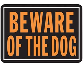 Hy-Ko® Nail-On 9.25x14 in. Aluminum Hy-Glo Sign - Beware of the Dog