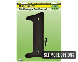 Hy-Ko® Nail-On 6 in. House Numbers - Black Plastic