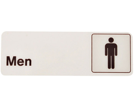 Hy-Ko® Self-Adhesive 3x9 in. Info Graphic Sign - Men's Restroom