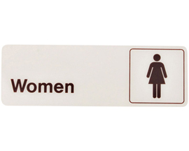 Hy-Ko® Self-Adhesive 3x9 in. Info Graphic Sign - Women's Restroom