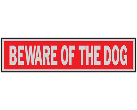 Hy-Ko® Self-Adhesive 2x8 in. Aluminum Red Princess Sign - Beware of Dog