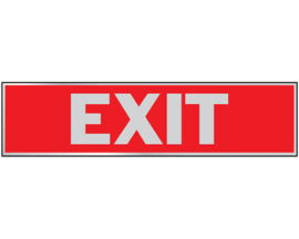 Hy-Ko® Self-Adhesive 2x8 in. Aluminum Red Princess Sign - Exit