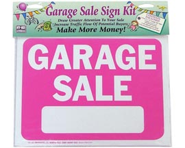 Hy-Ko® Tape-On Pink Plastic Garage Sale Sign Kit