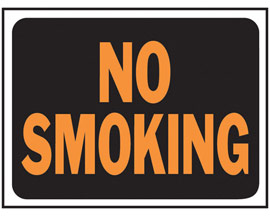 Hy-Ko® Tape-On 8.5x12 in. Classic Orange & Black Plastic Sign - No Smoking