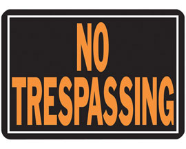 Hy-Ko® Nail-On 9.25x14 in. Aluminum Hy-Glo Sign -  No Trespassing