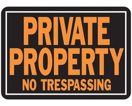 Hy-Ko® Nail-On 9.25x14 in. Aluminum Hy-Glo Sign - Private Property: No Trespassing