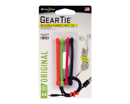 Nite Ize® Gear Tie 3 in. Assorted Twist Ties - 4 Pack