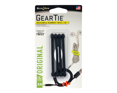 Nite Ize® Gear Tie 3 in. Black Twist Ties - 2 Pack