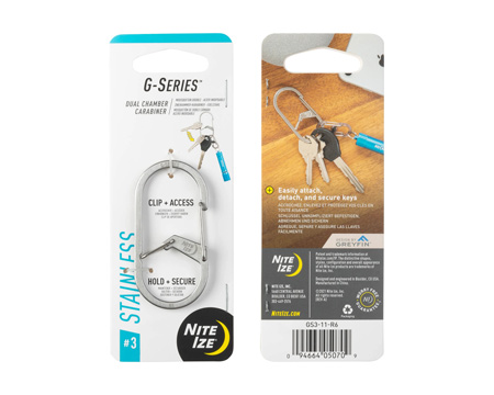 Nite Ize® G-Series Stainless Dual Chamber Carabiner - Size #3