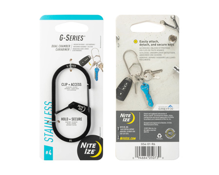 Nite Ize® G-Series Black Dual Chamber Carabiner - Size #4