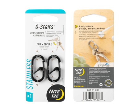 Nite Ize® G-Series Black Dual Chamber Carabiner Set - Size #1