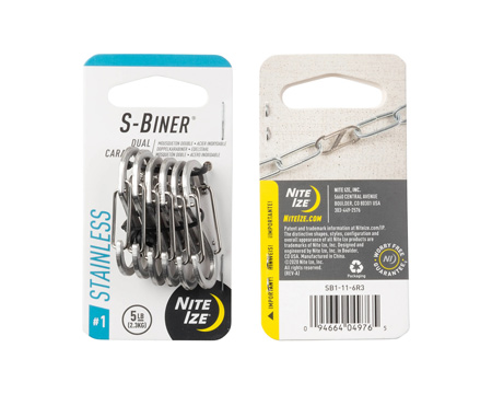 Nite Ize® S-Biner 6-piece Stainless Steel Double Gated Carabiner Set