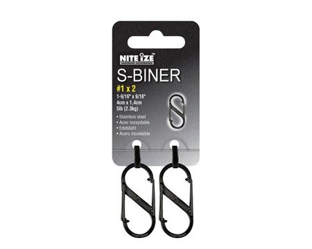 Nite Ize® S-Biner 2-piece Stainless Steel Double Gated Carabiner Set - Black
