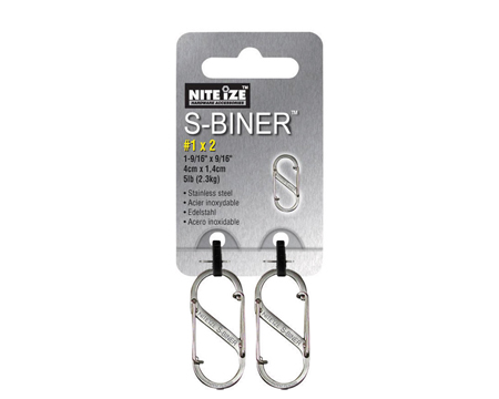 Nite Ize® S-Biner 2-piece Stainless Steel Double Gated Carabiner Set - Stainless