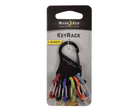 Nite Ize® KeyRack Black Key Holder with Plastic S-Biners