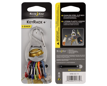 Nite Ize® KeyRack+ Key Holder with Plastic S-Biners - Stainless