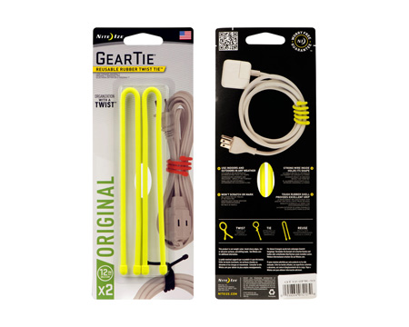 Nite Ize® Gear Tie Reusable Rubber Twist Tie - Neon Yellow - 12 in.