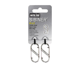 Nite Ize® SlideLock Aluminum #1 2-Pack S-Biner - Stainless Steel