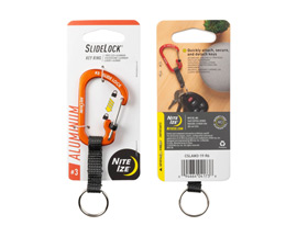 Nite Ize® SlideLock Aluminum Carabiner with Nylon Split-Key Lanyard - Orange #3