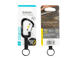 Nite Ize® SlideLock Stainless Steel Carabiner with Nylon Split-Key Lanyard - Black #3