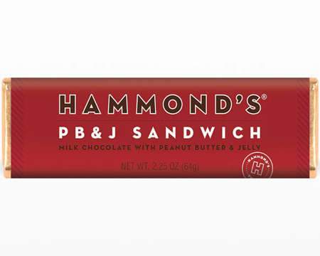 Hammond's® 2.25 oz. Peanut Butter & Jelly Sandwich Milk Chocolate Bar