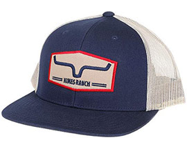 Kimes Ranch® Replay Trucker Patch Mesh Snapback Hat - Navy / Cream