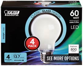 Feit Electric® 60 Watt Equivalent A19 LED Light Bulbs - 4 Pack