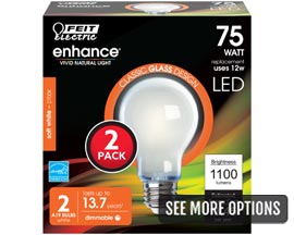 Feit Electric® 75 Watt Equivalent A19 Enhance Filament LED Light Bulbs - 2 Pack