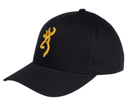 Browning® Casual Buckmark Logo Cotton Snapback Hat - Black / Gold