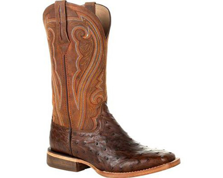 Durango® Women's Premium Exotics Full-Quill Ostrich Antiqued Saddle Western Boots