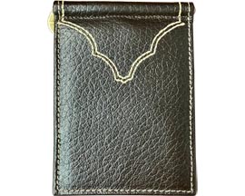 G Bar D® Leather Bi-Fold Wallet with Money Clip - Dark Brown