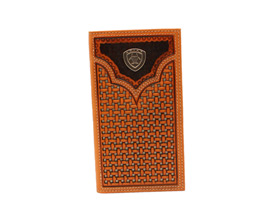 M&F Western Products® Ariat Men's Natural Basket Weave Pierced Shield Rodeo Wallet