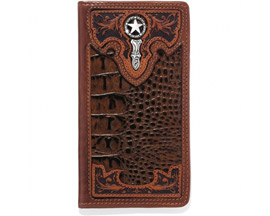 Leegin Leather® Southern Desperado Croc Embossed Checkbook Wallet