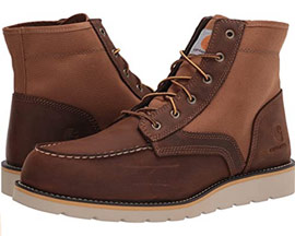 Carhartt® Men's Brown Leather & Tan Moc Toe Wedge Ankle Boots