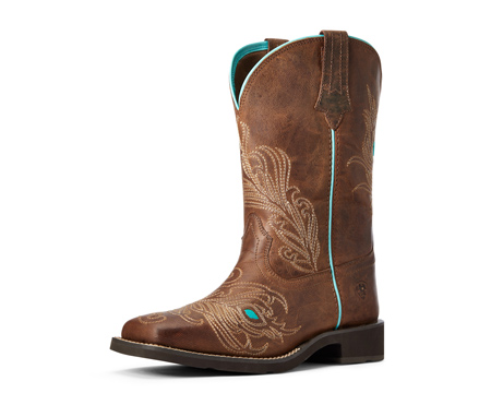 Ariat® Women's Bright Eyes II Peacock Western Boots - Weathered Brown