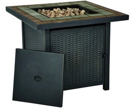 Living Accents 30 in. Steel Square Propane Fire Pit