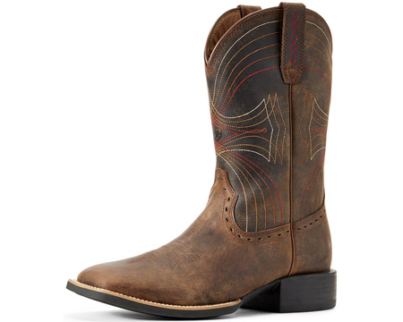Ariat® Men's Sport Wide Square Toe Western Boot - Distressed Brown