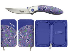 Brighten Blades® Inspirational Knives and Case - Happy