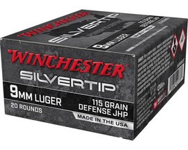 Winchester® 9mm Luger Silvertip JHP 115-grain Defense Ammo - 20 rounds