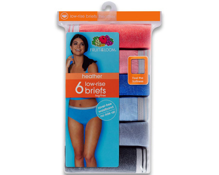Get your Fruit of the Loom® Women's Heather Low-Rise Brief 6-Pack