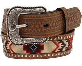 Ariat® Boys' Multi Southwestern and Tooled Brown Leather Belt