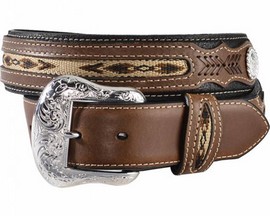 Nocona® Men's Aztec Ribbon and Two-Tone Leather Belt