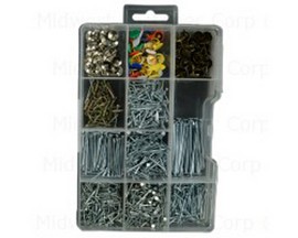 Midwest Fastener® Nail , Tack & Brad Kit 1,100 Pcs