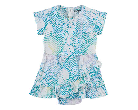 Wrangler® Baby Girl Ruffle Hem Snake Print Dress