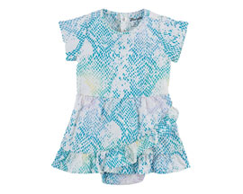 Wrangler® Baby Girl Ruffle Hem Snake Print Dress