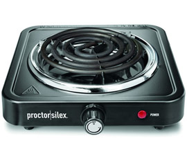 Proctor Silex® 1200-watt Single Burner Electric Cooktop - Black